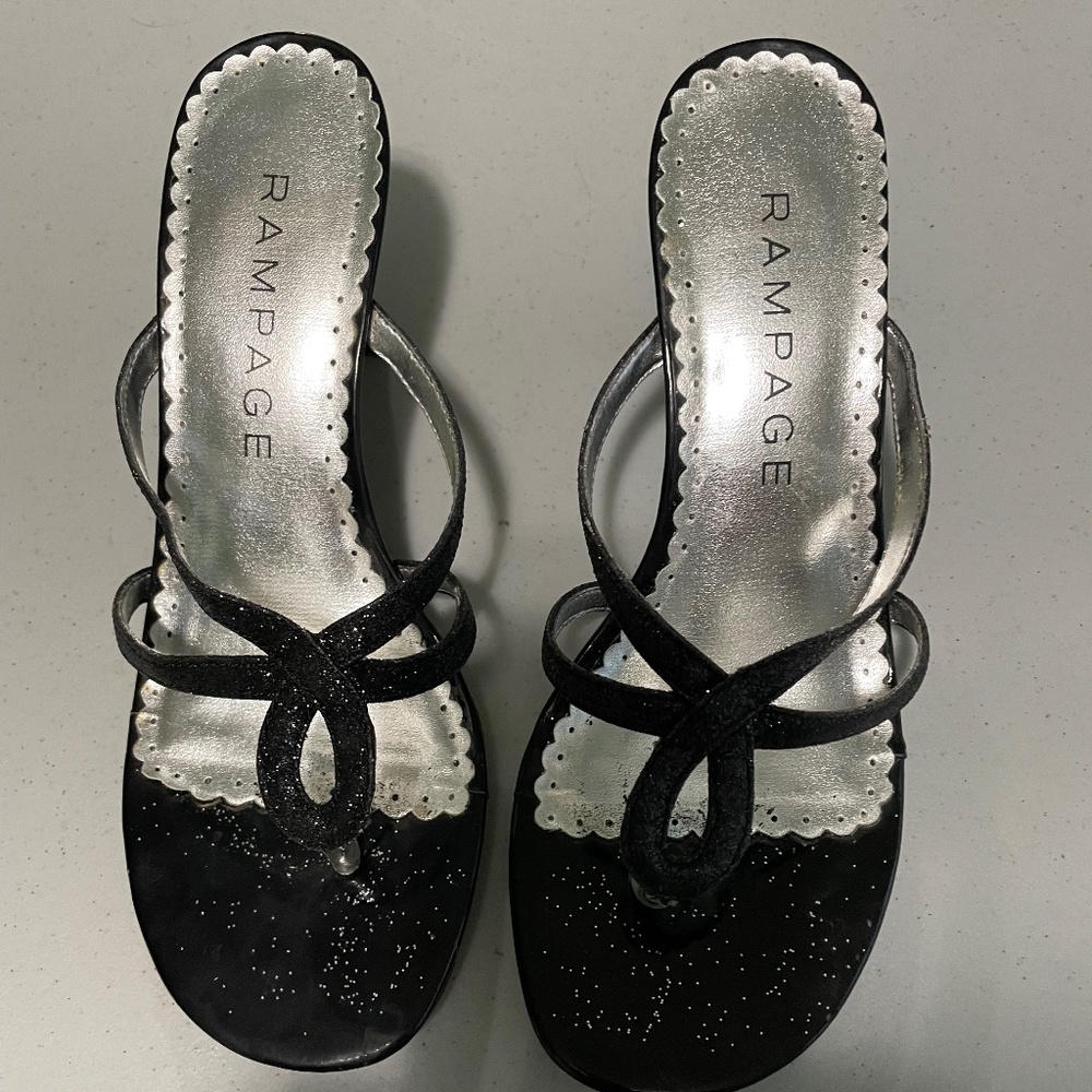 Ladies black sparkle shoes